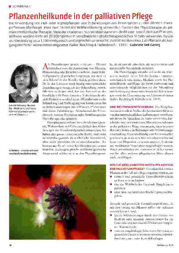 Vorschauseite 1: Pflanzenheilkunde in der palliativen Pflege