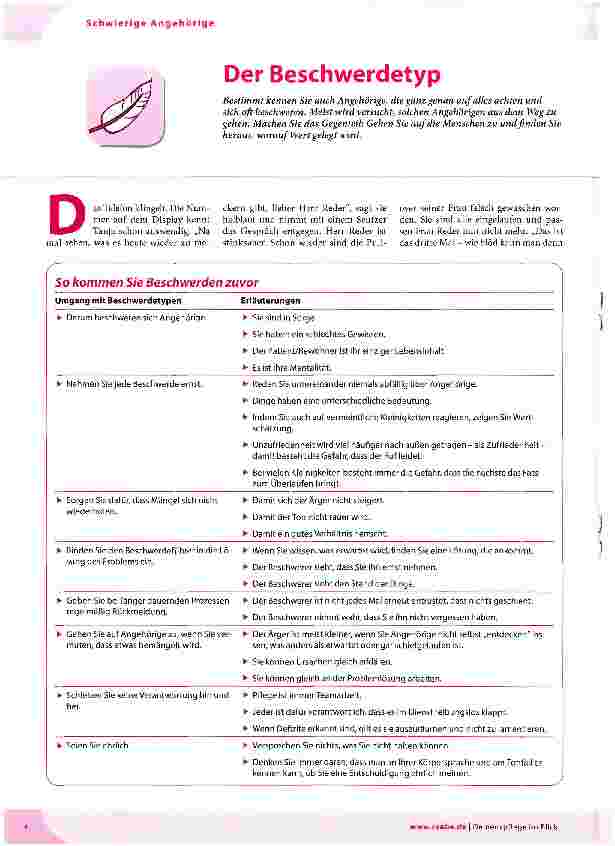 Vorschauseite 1: Der Beschwerdetyp