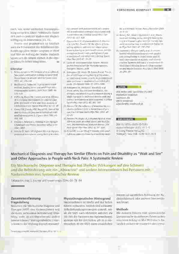 Vorschauseite 3: Einfluss eines funktionellen Stabilisationstrainings auf Schmerz, Funktion und Biomechanik der unteren Extremität bei Frauen mit patellofemoralen Schmerzen: Randomisierte klinisch…