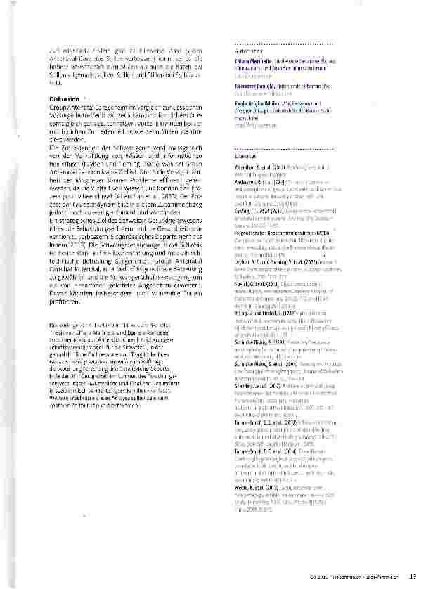 Vorschauseite 2: Group Antenatal Care: Welches Potenzial hat Schwangerschaftsvorsorge in Gruppen?
