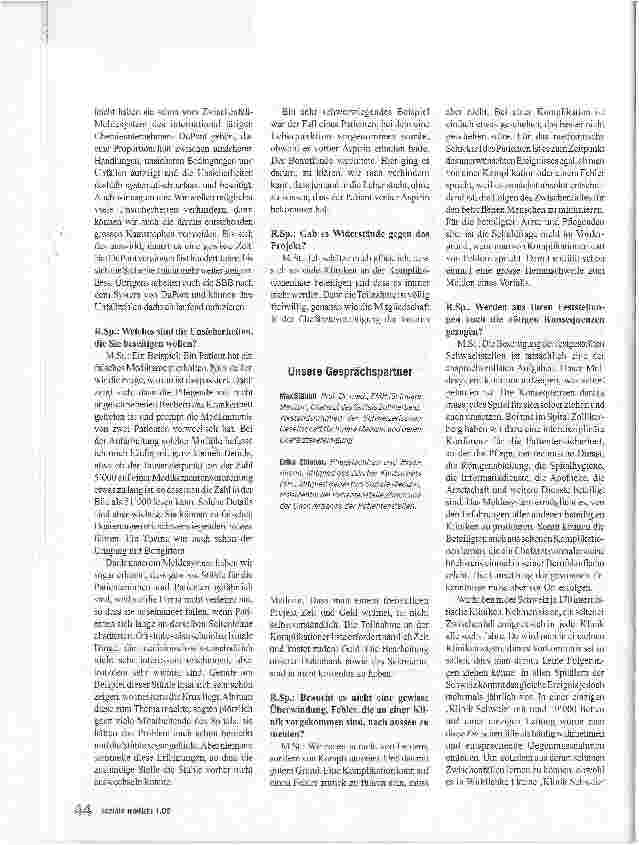 Vorschauseite 2: MeIdesystem für Komplikationen im SpitalQualitätsförderung im Dienste der Patientensicherheit