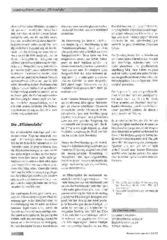 Vorschauseite 5: Sozialpsychiatrie und die Effizienzfalle