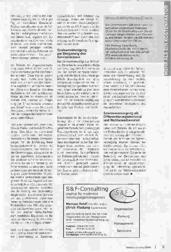 Vorschauseite 3: Mehr als ein KostenfaktorPotenziale der Speisenversorgung im Krankenhaus