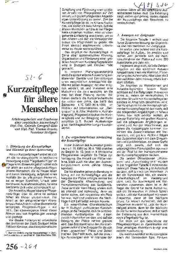 Vorschauseite 1: Kurzzeitpflege für ältere Menschen Erfahrungsbericht und Ergebnisse einer empirischen Auswertung