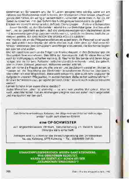 Vorschauseite 4: Sinn lebenserhaltender Massnahmen und Diagnostik bei alten und todgeweihten Meschen-aus der Sicht einer Krankenschwester