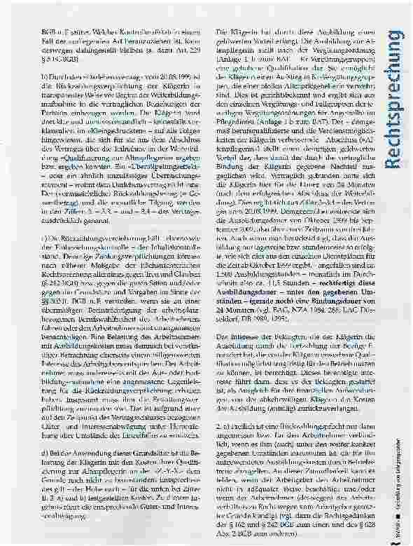 Vorschauseite 4: Rückzahlung von Lehrgangskosten