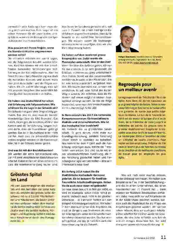 Vorschauseite 2: «Es soll das Spital der kurzen Wege werden»