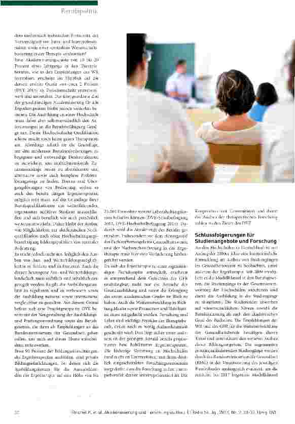 Vorschauseite 3: Bedeutung der Empfehlungen des Wissenschaftsund des Gesundheitsforschungsrates für die Ergotherapie