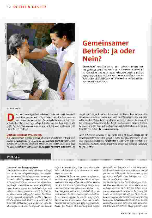 Vorschauseite 1: Gemeinsamer Betrieb: Ja oder Nein?