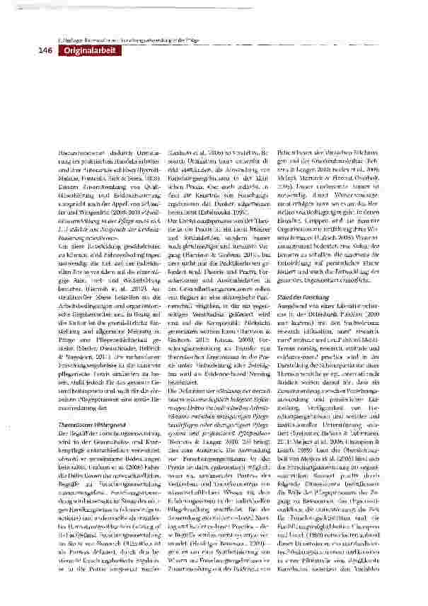 Vorschauseite 2: Einfluss und Zusammenhang von Einstellung, Verfügbarkeit und institutioneller Unterstützung auf die Anwendung von Forschungsergebnissen in der pflegerischen Praxis - Ergebnisse ei…
