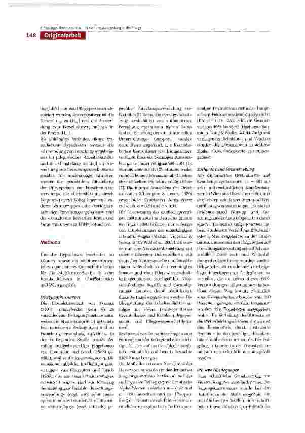 Vorschauseite 4: Einfluss und Zusammenhang von Einstellung, Verfügbarkeit und institutioneller Unterstützung auf die Anwendung von Forschungsergebnissen in der pflegerischen Praxis - Ergebnisse ei…
