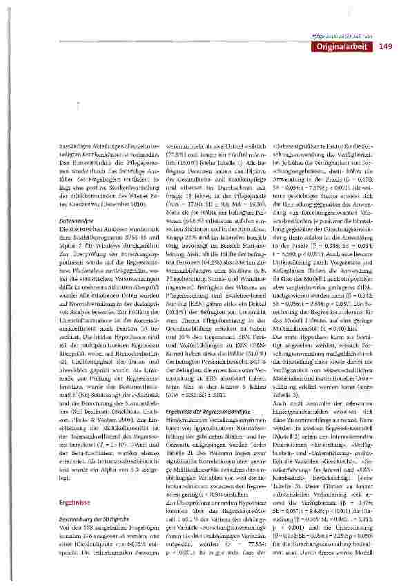 Vorschauseite 5: Einfluss und Zusammenhang von Einstellung, Verfügbarkeit und institutioneller Unterstützung auf die Anwendung von Forschungsergebnissen in der pflegerischen Praxis - Ergebnisse ei…