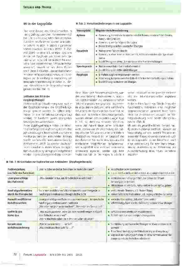 Vorschauseite 3: Motivational Interviewing in der Dysphagietherapie