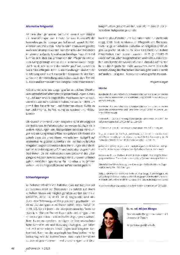 Vorschauseite 3: Alternative Religiosität in der Palliative Care? Eine religionswissenschaftliche Untersuchung