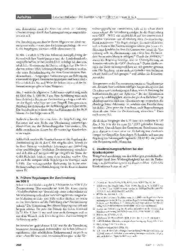 Vorschauseite 2: Die Zweitmeinung im SGB Vein neuer Anlauf