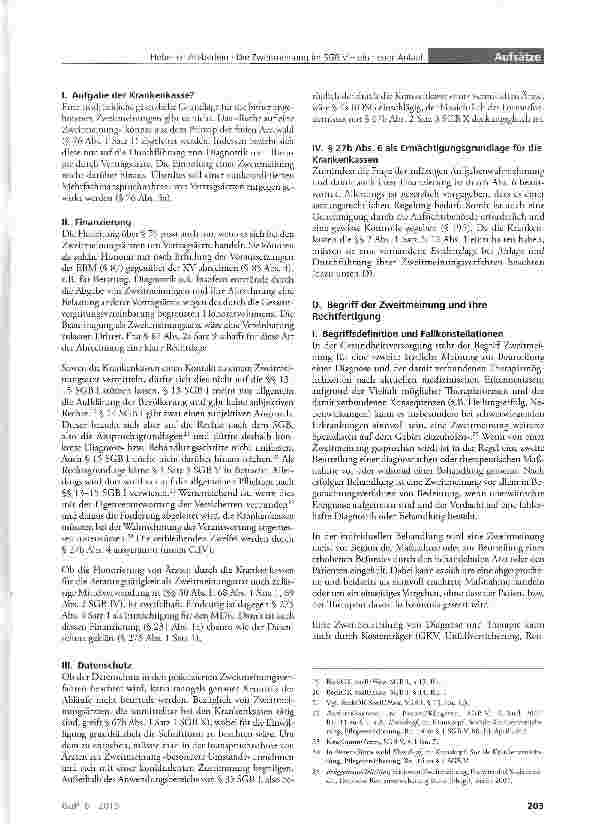 Vorschauseite 3: Die Zweitmeinung im SGB Vein neuer Anlauf