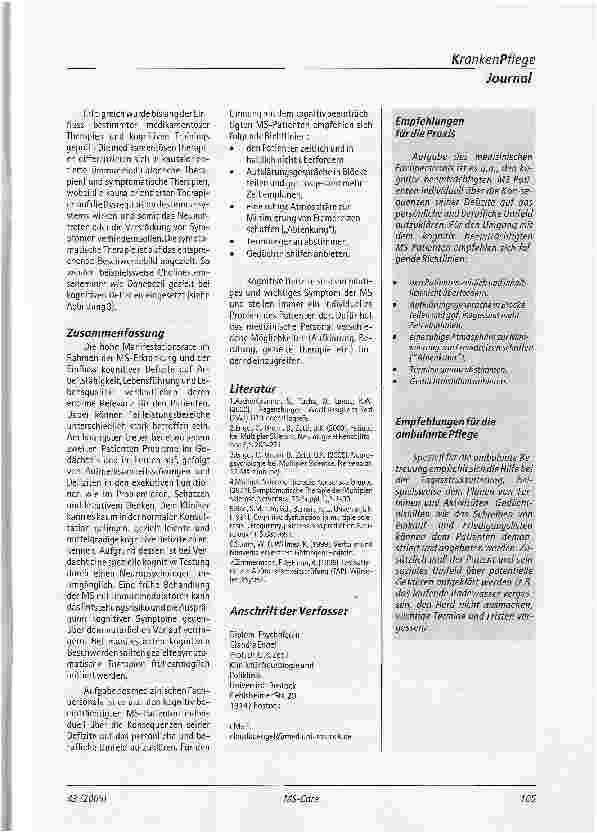Vorschauseite 4: Kognitive Störungen bei Patienten mit Multipler Sklerose