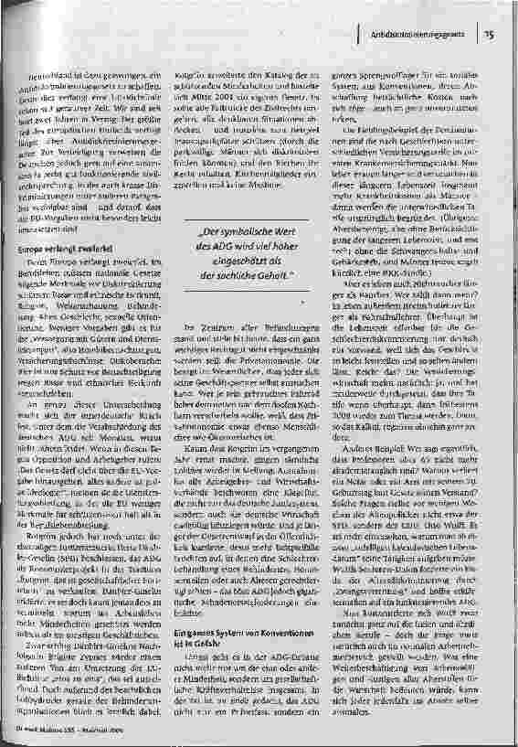 Vorschauseite 2: Sprengstoff. Das Antidiskriminierungsgesetz
