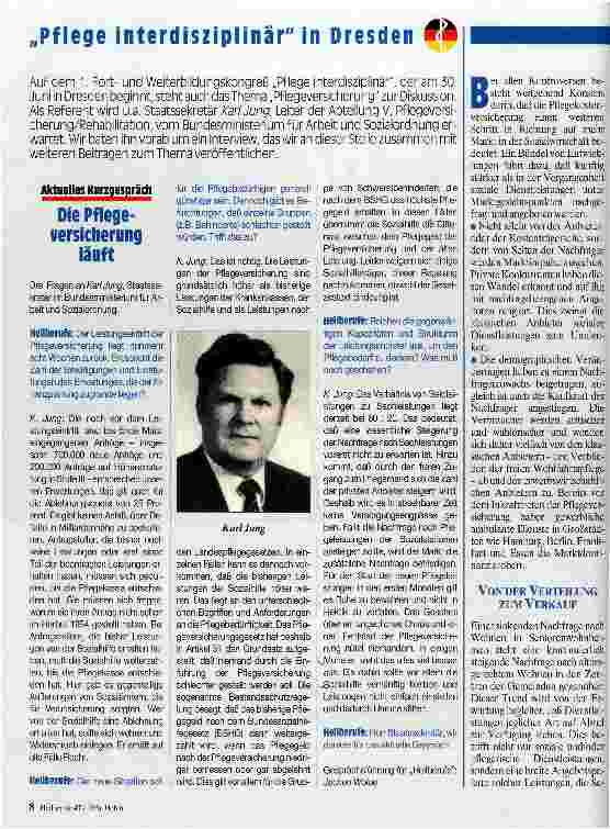 Vorschauseite 1: Markt durch Pflegeversicherung?