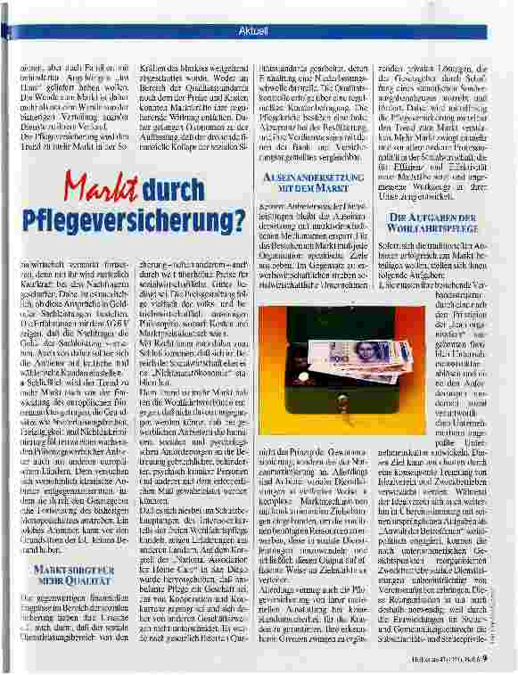 Vorschauseite 2: Markt durch Pflegeversicherung?