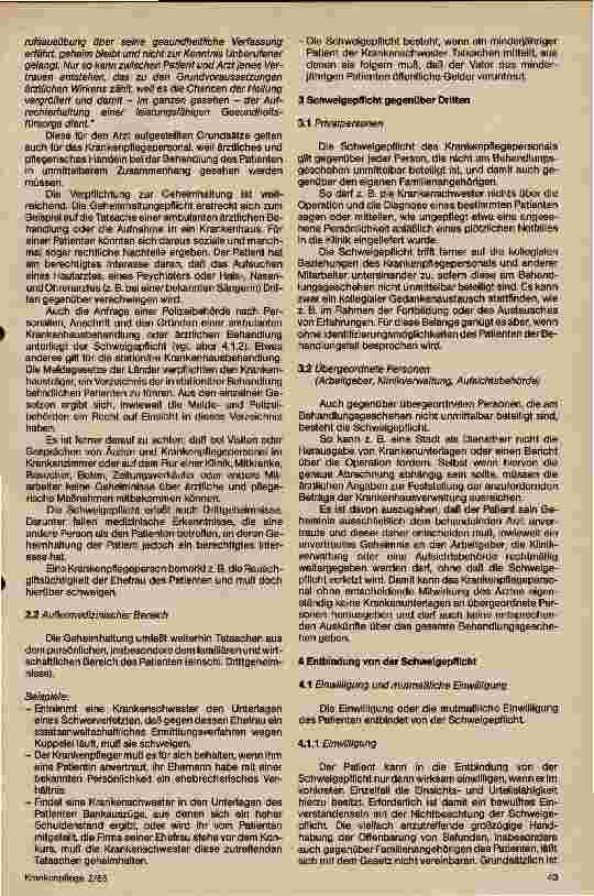 Vorschauseite 2: Schweigepflicht des Pflegepersonals