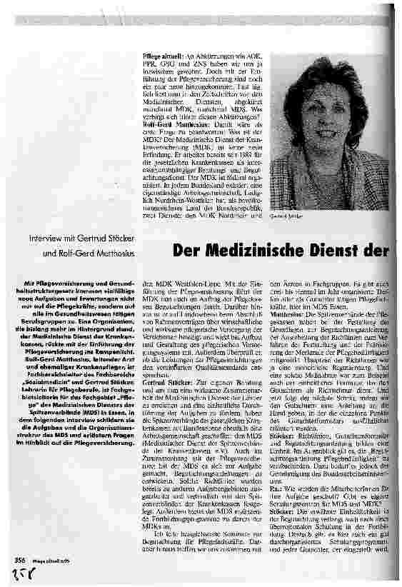 Vorschauseite 1: Der Medizinische Dienst der Krankenkassen und die Pflegeversicherung