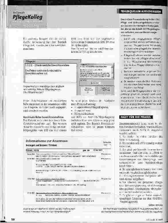 Vorschauseite 3: Integration der Pflegediagnosen in die Maßnahmen-Prozess-Planung
