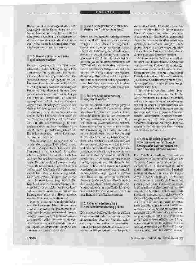 Vorschauseite 2: Die prämienfinanzierte VolksversicherungDr. med. Frank Ulrich Montgomery schlägt eine Synthese der beiden Reformmodelle für die Krankenversicherung vor.