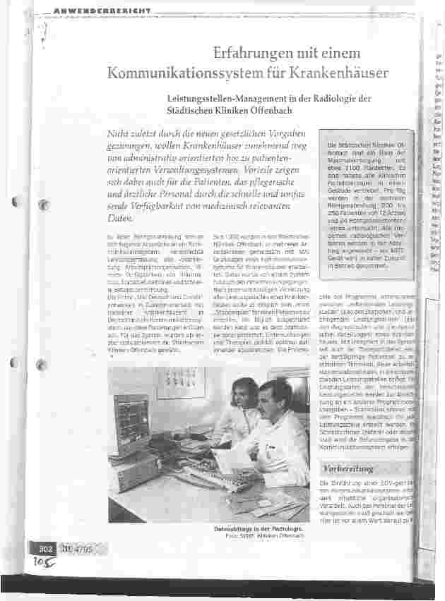 Vorschauseite 1: Erfahrungen mit einem Kommunikationssystem für Krankenhäuser
