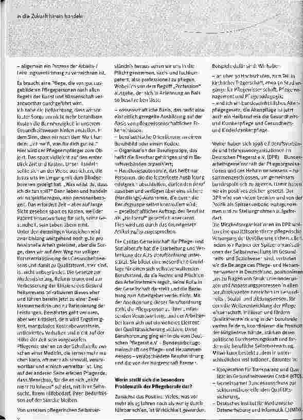 Vorschauseite 2: In die Zukunft hinein handelnAuftrag und Rolle der Pflegenden