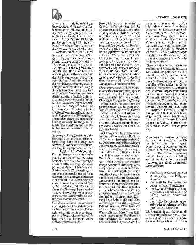 Vorschauseite 2: Modellversuch Zimmerpflege