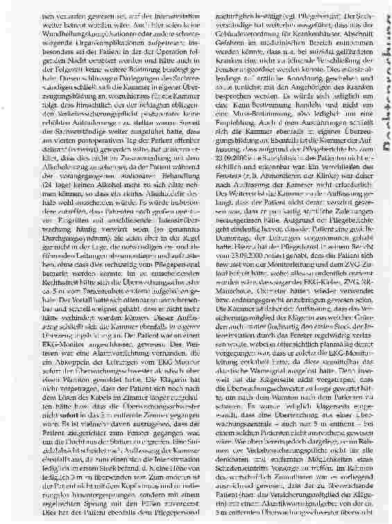 Vorschauseite 4: Zur Verkehrssicherungspflicht bei der Überwachung von Patienten auf einer Intensivstation