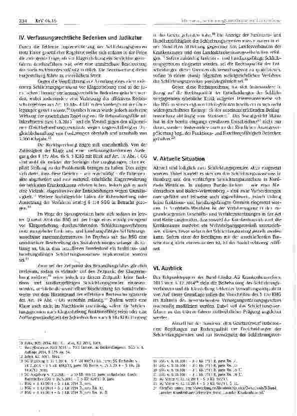 Vorschauseite 3: Der Schlichtungsausschuss auf Landesebene - eine Bestandsauf-nahme unter besonderer Berücksichtigung der 2. 000 €-Grenze des§ 17c Abs. 4b S. 3 KHG