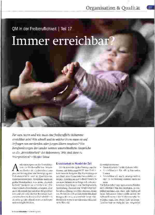 Vorschauseite 1: Immer erreichbar?