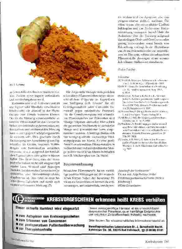Vorschauseite 3: Sekundäre Pflanzenstoffe und Krebs