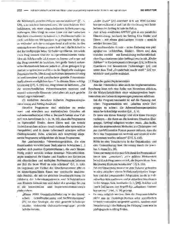 Vorschauseite 2: Gesundheitsförderung bei Kindern und Jugendlichen durch Lebenskompetenzprogramme in Deutschland