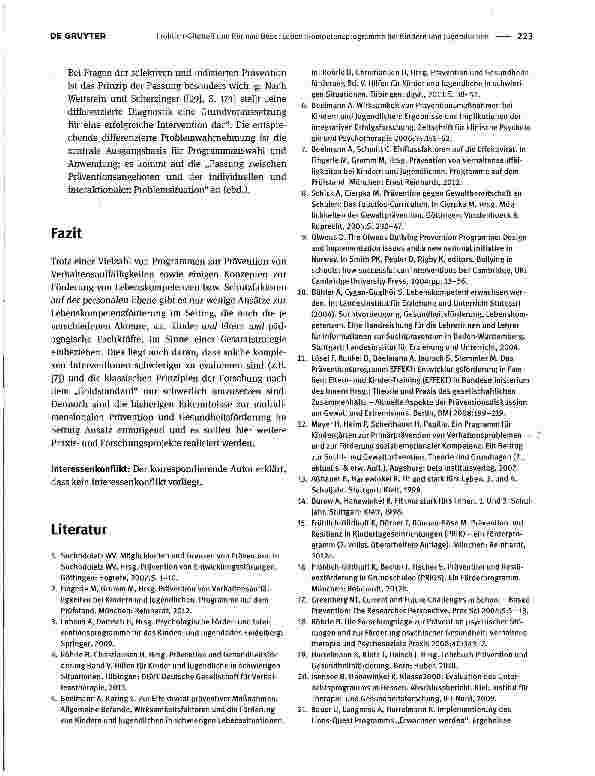 Vorschauseite 3: Gesundheitsförderung bei Kindern und Jugendlichen durch Lebenskompetenzprogramme in Deutschland