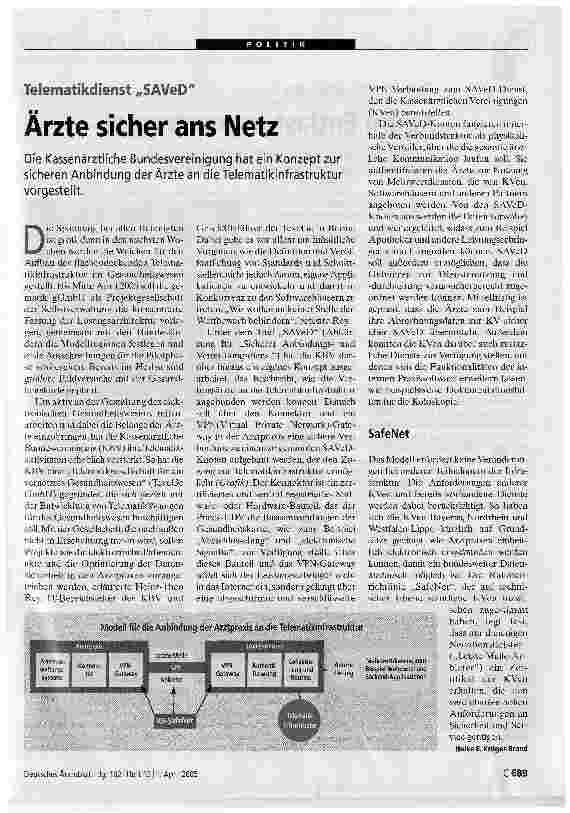 Vorschauseite 1: Ärzte sicher ans Netz