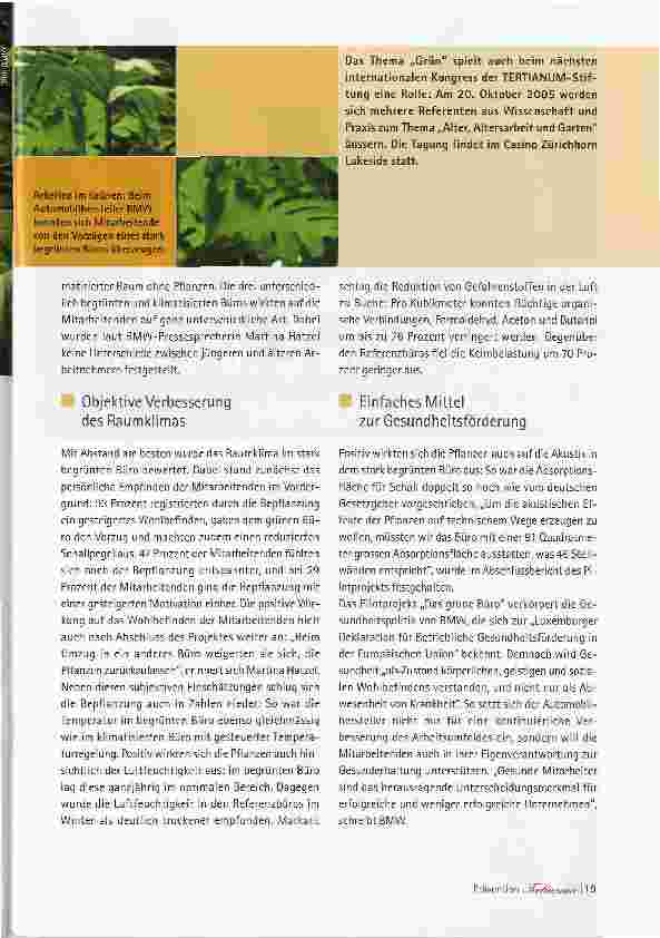Vorschauseite 2: Gesteigertes Wohlbefinden durch Pflanzen