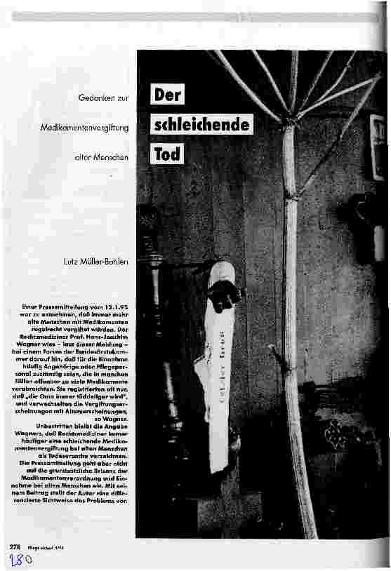 Vorschauseite 1: Der schleichende Tod Gedanken zur Medikamentenvergiftung alter Menschen