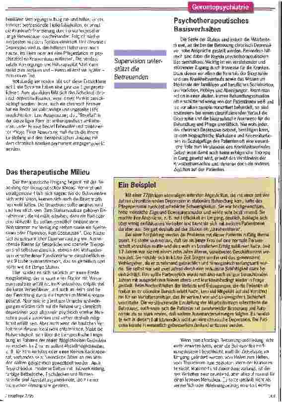 Vorschauseite 4: Enttäuscht und ratlos? Probleme beim Umgang mit chronisch Depressiven: ein Beitrag aus gerontopsychiatrischer Sicht