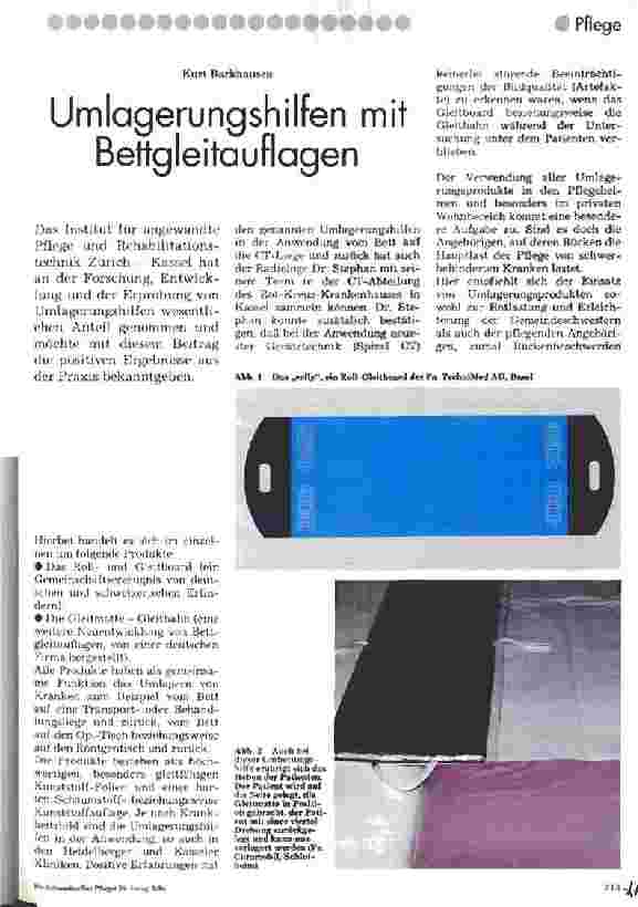 Vorschauseite 1: Umlagerungshilfen mit Bettgleitauflagen