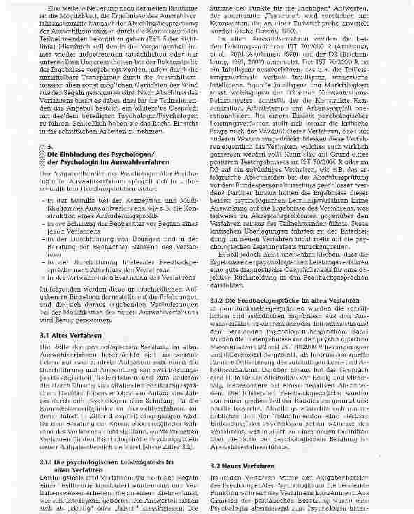 Vorschauseite 4: Das Auswahlund Aufstiegsverfahren vom gehobenen in den höheren Dienst des Bundes nach der Novellierung der Bundes-laufbahnverordnung