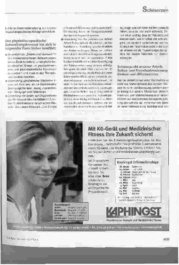 Vorschauseite 6: Integration von Erleben und Verhalten in die physiotherapeutische Arbeit bei Patienten mit chronischen Schmerzen