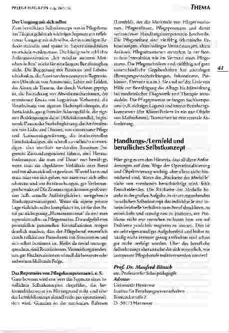 Vorschauseite 3: Über die Notwendigkeit eines beruflichen Selbstkonzeptes in Pflegeberufen