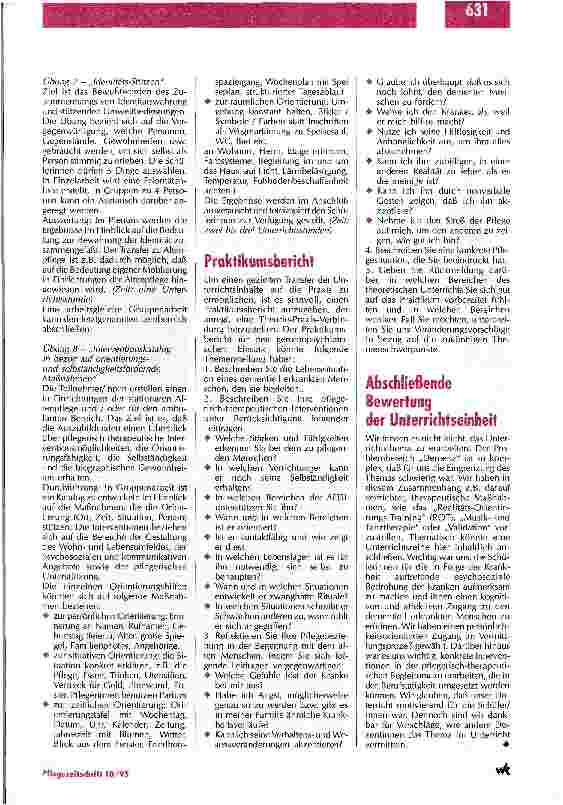 Vorschauseite 5: Das Ziel ist die Selbsttätigkeit Das Thema Demenz im Unterricht
