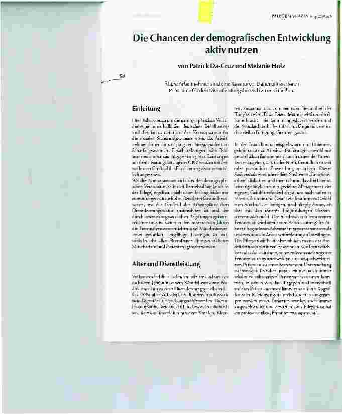 Vorschauseite 1: Die Chancen der demografischen Entwicklung aktiv nutzen