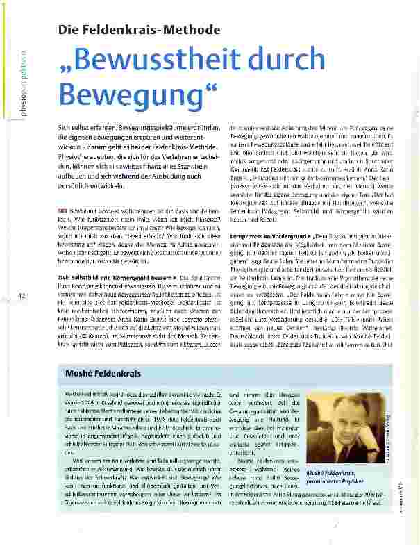 Vorschauseite 1: Die Feldenkrais-Methode „Bewusstheit durch Bewegung