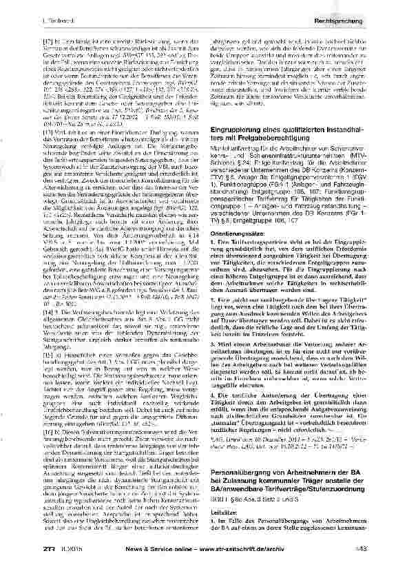Vorschauseite 2: Systemumstellung der Zusatzversorgung -Startgutschriften GG Art. 3, 14, 20 Abs. 3; BVerfGG§92; ATV§33