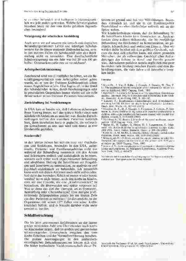 Vorschauseite 3: Spätprobleme bei von Leukämie oder Tumor im Kindesalter geheilten Patienten
